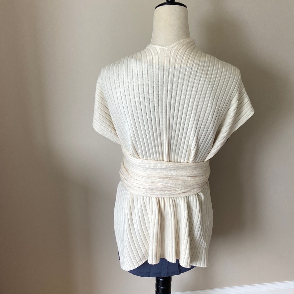 Tibi Cream Ribbed Wrap - Picture 3 of 4